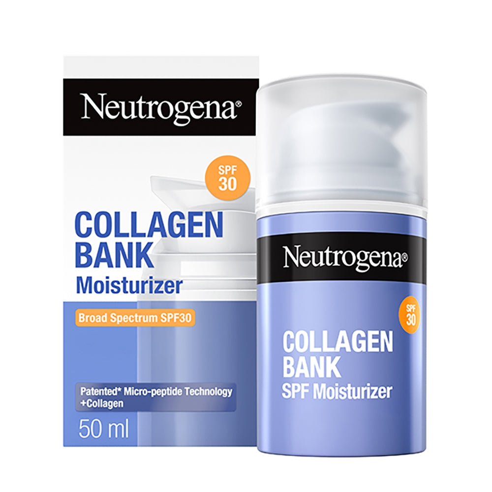 NEUTROGENA Collagen Bank Cremă hidratantă pentru față SPF30 cu colagen, tehnologie micropeptidică și bakuchiol, cu protecție anti-age, 50ml