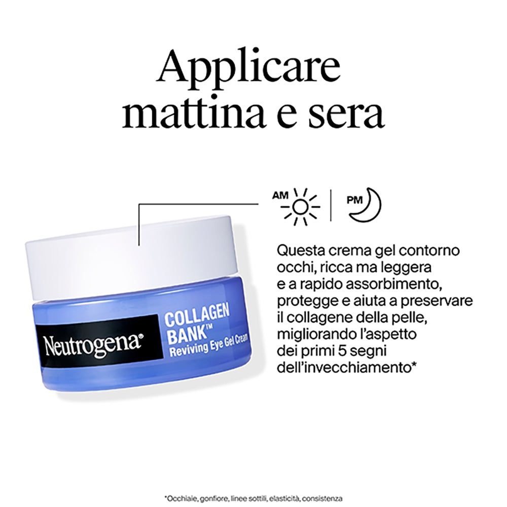 NEUTROGENA Collagen Bank Cremă-gel revitalizantă pentru conturul ochilor, anti-cearcăne, cu tehnologie micropeptidică și niacinamidă, 15ml