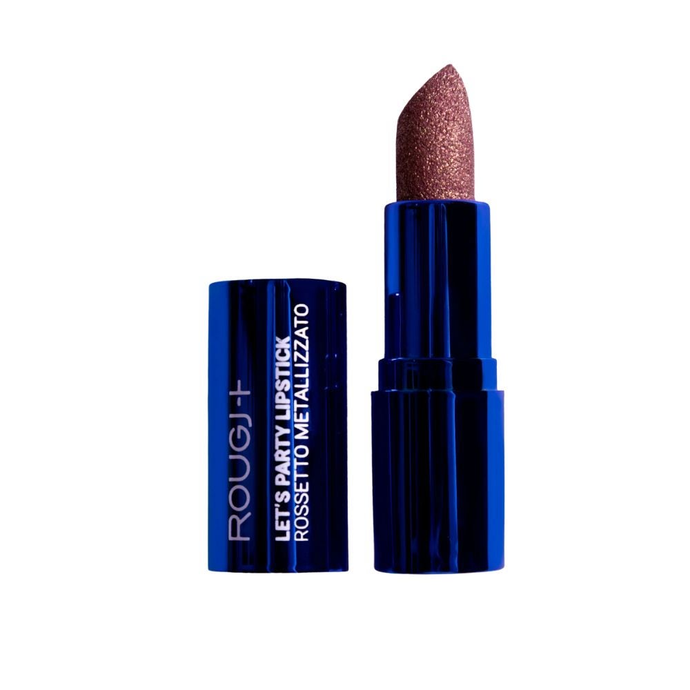 ROUGJ Let's Party Ruj metalizat Rose Gold cu particule aurii