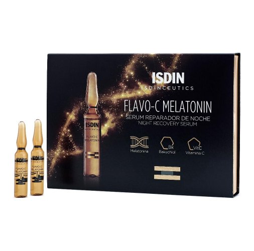 ISDINCEUTICS Flavo-C Melatonin – Ser reparator de noapte, 30 fiole × 2 ml