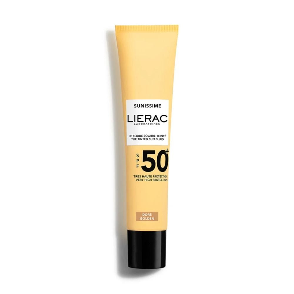 LIERAC Sunissime – Fluid solar colorat pentru față SPF 50+ Doré, 40 ml