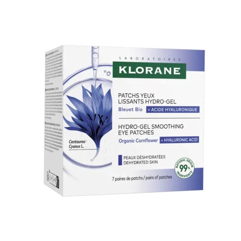 KLORANE Fiordaliso BIO – Patch-uri hidrogel pentru conturul ochilor, 7 perechi