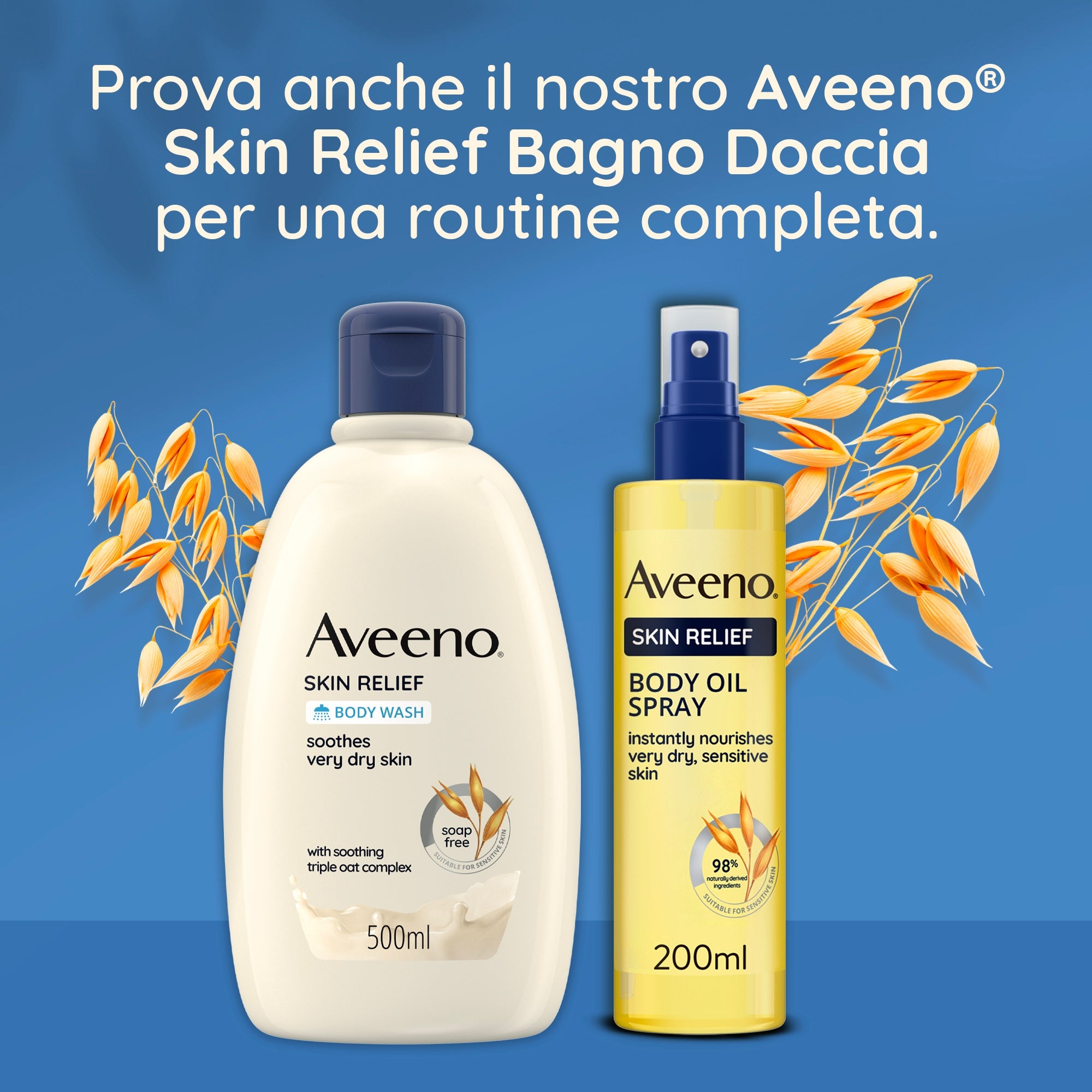 AVEENO Skin Relief - Ulei spray pentru corp, piele foarte uscată și sensibilă, 200 ml