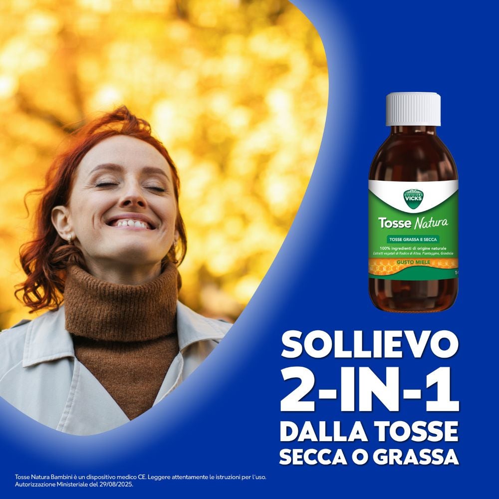 VICKS Tosse Natura Adulti Sirop pentru tuse uscată și productivă, 140 ml