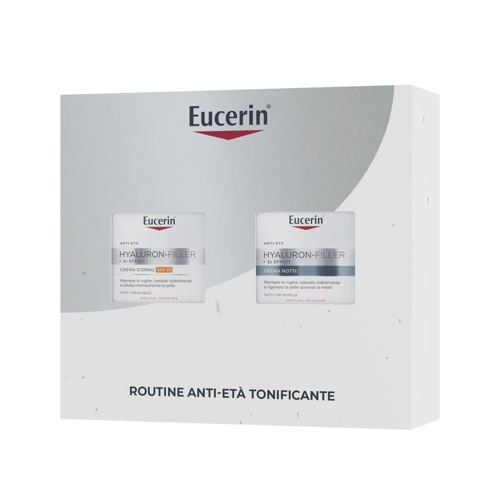 EUCERIN Hyaluron-Filler + 3x Effect Set rutină anti-îmbătrânire cu Cremă de zi SPF30 și Cremă de noapte