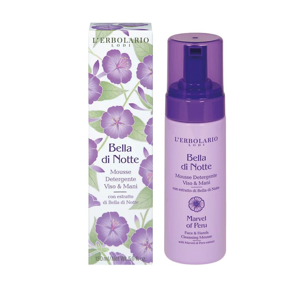 L'ERBOLARIO Bella di Notte – Spumă delicată de curățare pentru față și mâini, 150 ml