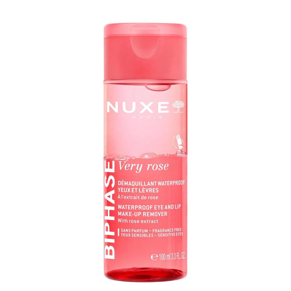 NUXE Very Rose Demachiant bifazic waterproof pentru ochi și buze, 100 ml