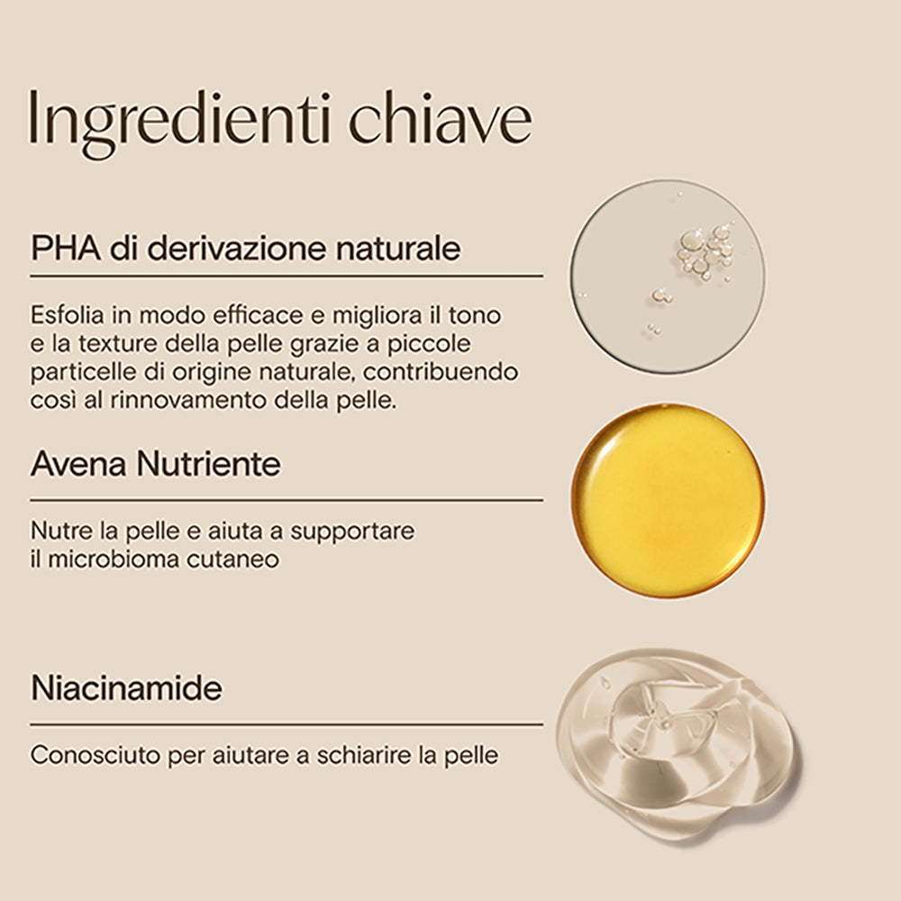 AVEENO Skin Renewal - Scrub corporal delicat cu ovăz prebiotic, PHA și niacinamidă, 200 ml
