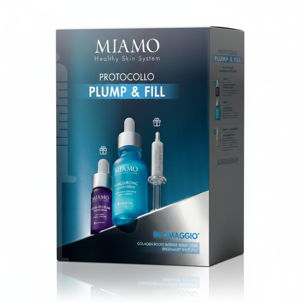 MIAMO Protocol Plump & Fill – Hyaluronic14+ Fusion Serum 30 ml + Collagen Boost Intense Serum 10 ml + Epigenage Shot 1 ml