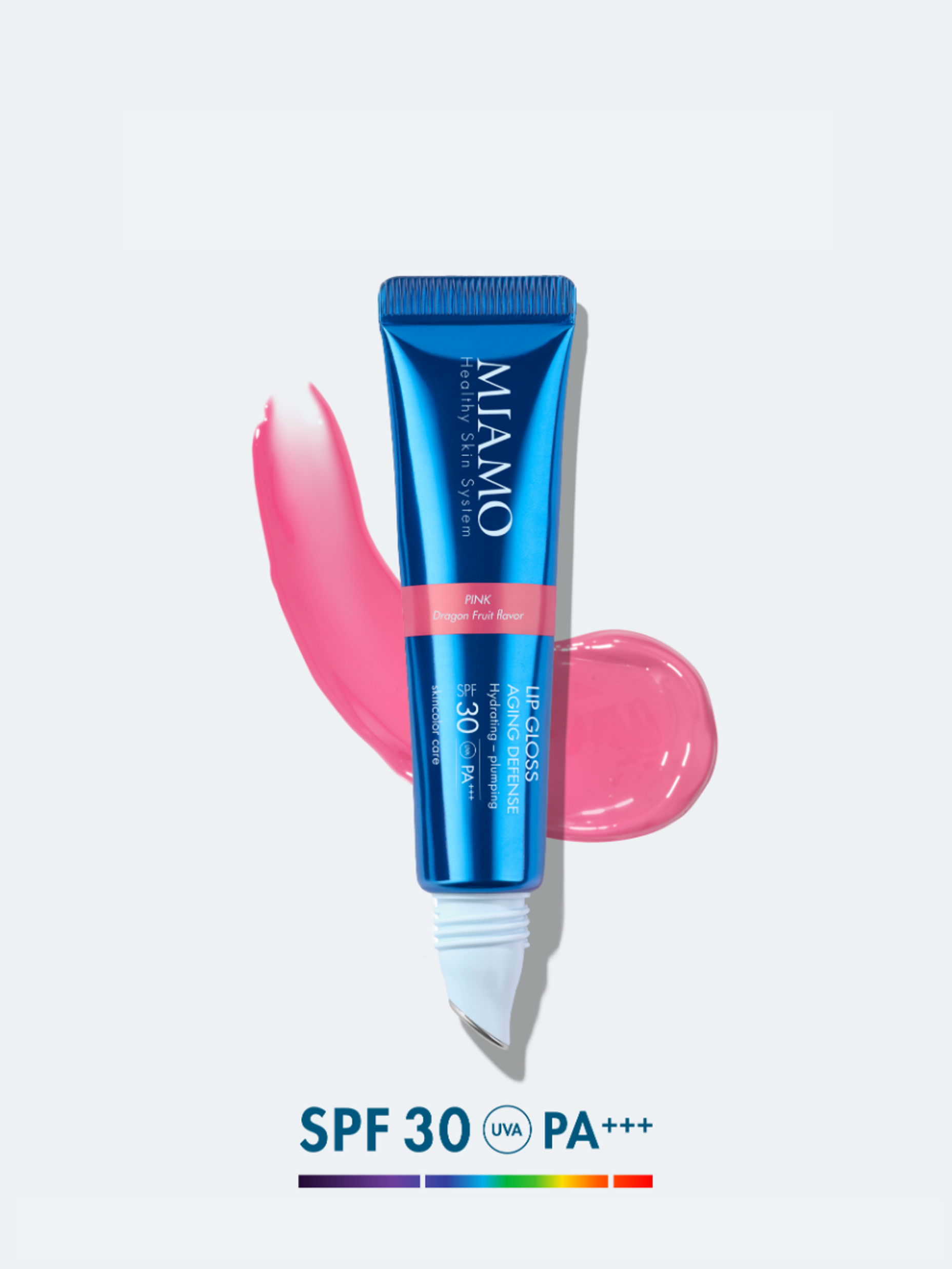 MIAMO Lip Gloss Aging Defense SPF30 protector cu efect de volum și hidratant nuanța Pink, 15ml