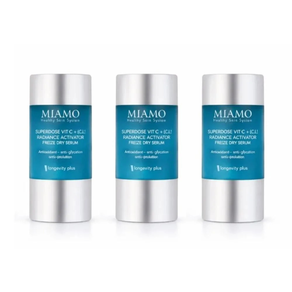 MIAMO Superdose Vit C + [C,L] Radiance Activator Freeze Dry Serum ser antioxidant, antiglicare și antipoluare, tratament pentru 30 de zile