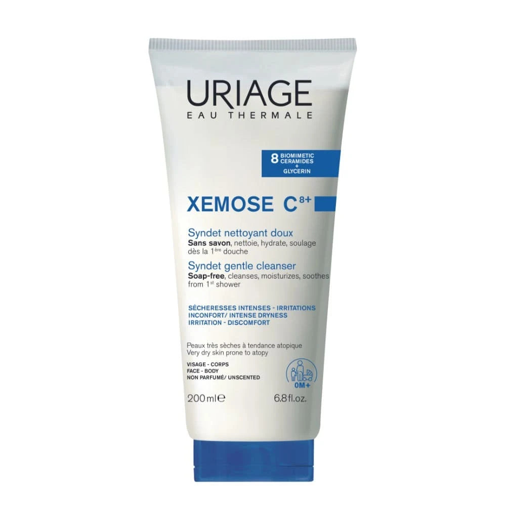 Uriage Xémose C8+ Syndet – Gel de Curățare Delicat pentru Piele Uscată, 200 ml