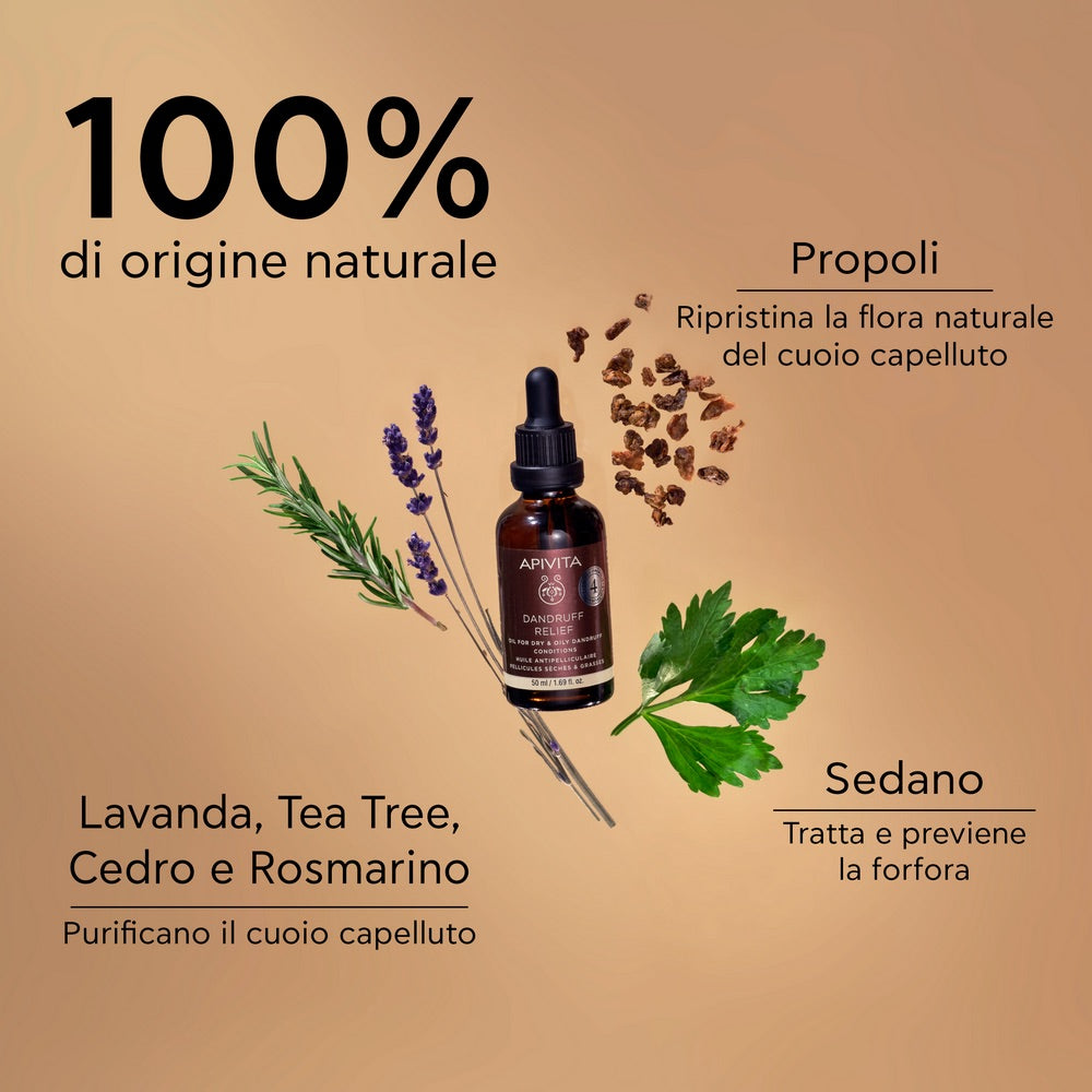 APIVITA Dandruff Relief - Ulei calmant anti-mătreață pentru scalp uscat, 50ml