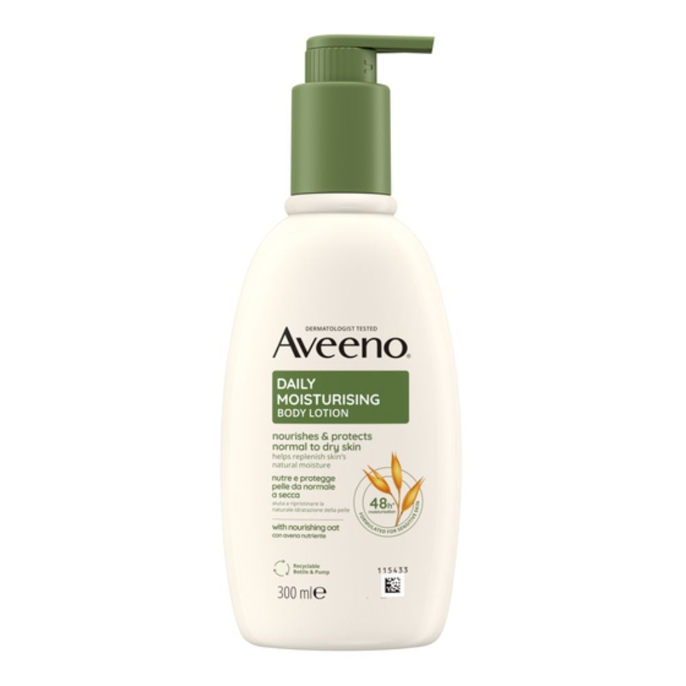 AVEENO Daily Moisturising - Loțiune hidratantă pentru corp fără parfum, 300 ml
