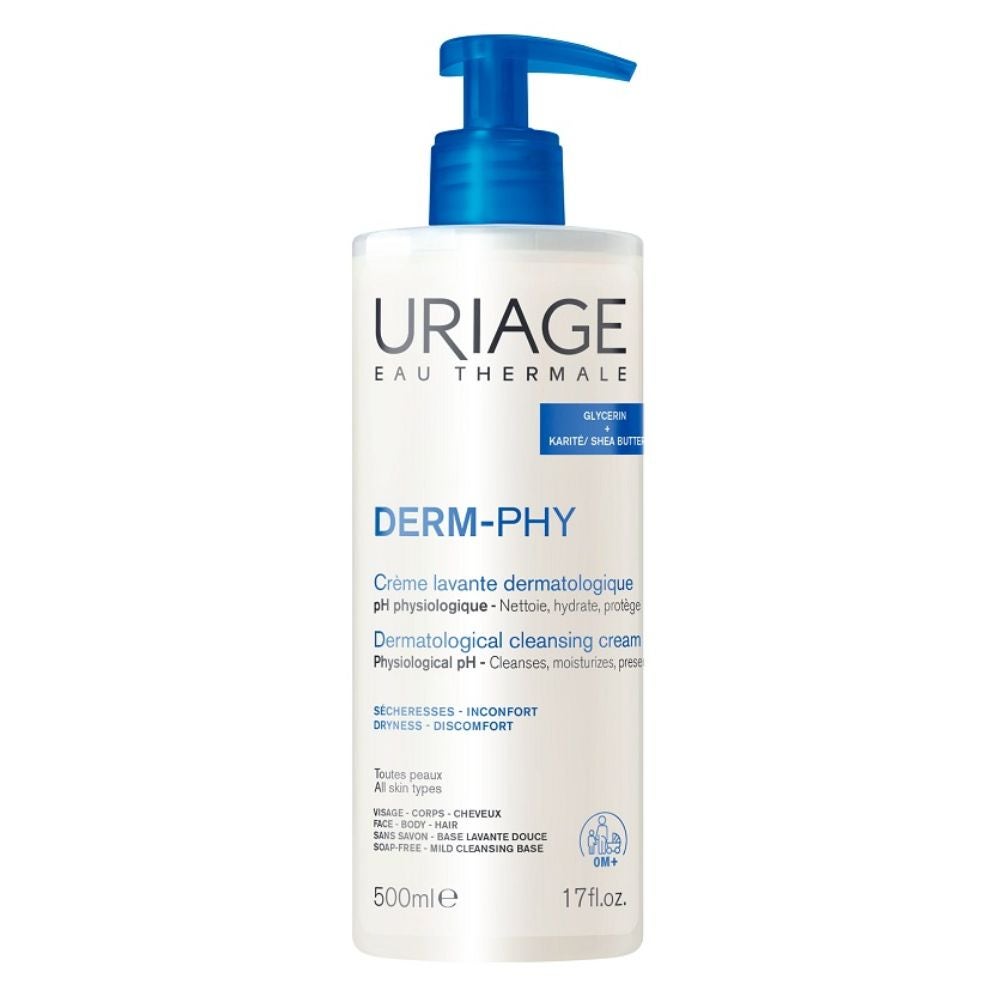 URIAGE Cremă de Curățare Dermatologică pentru Piele Sensibilă, 500 ml