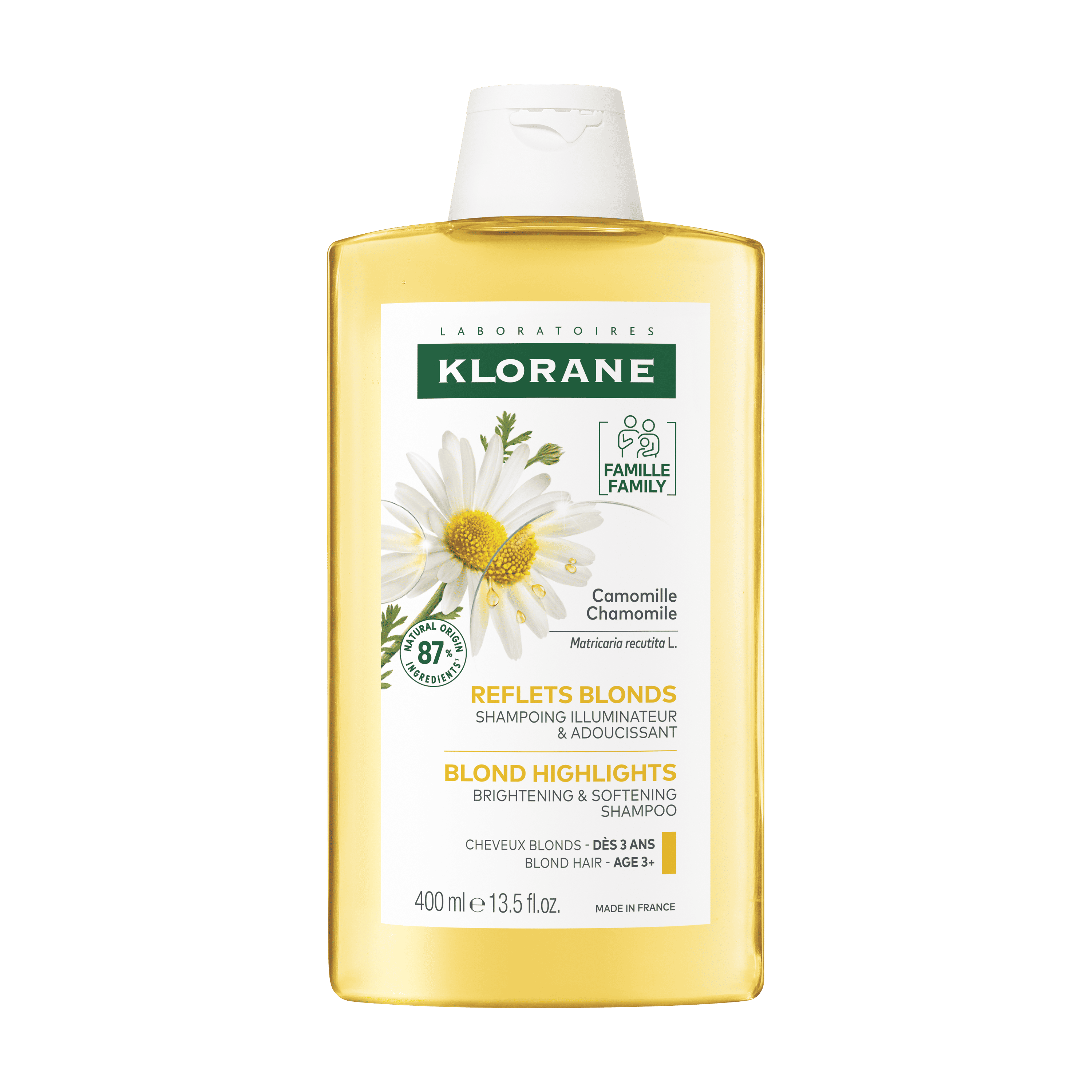 KLORANE Șampon cu mușețel pentru păr blond, 400 ml