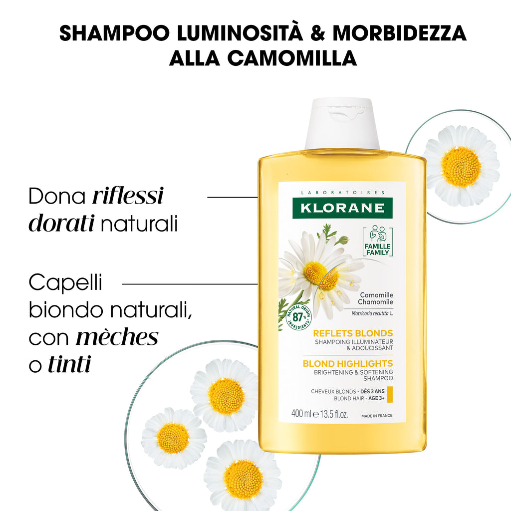 KLORANE Șampon cu mușețel pentru păr blond, 400 ml