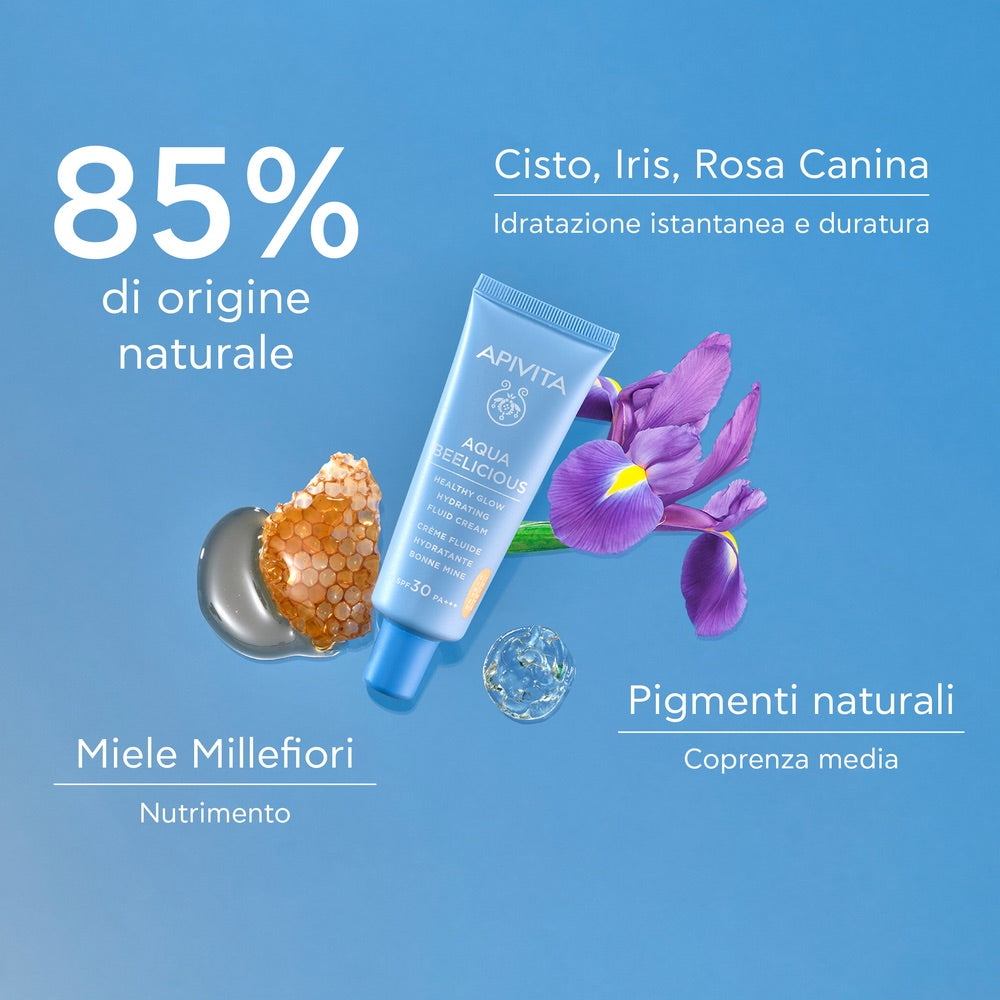 APIVITA Aqua Beelicious - Cremă hidratantă nuanțatoare Healthy Glow SPF30, 40ml