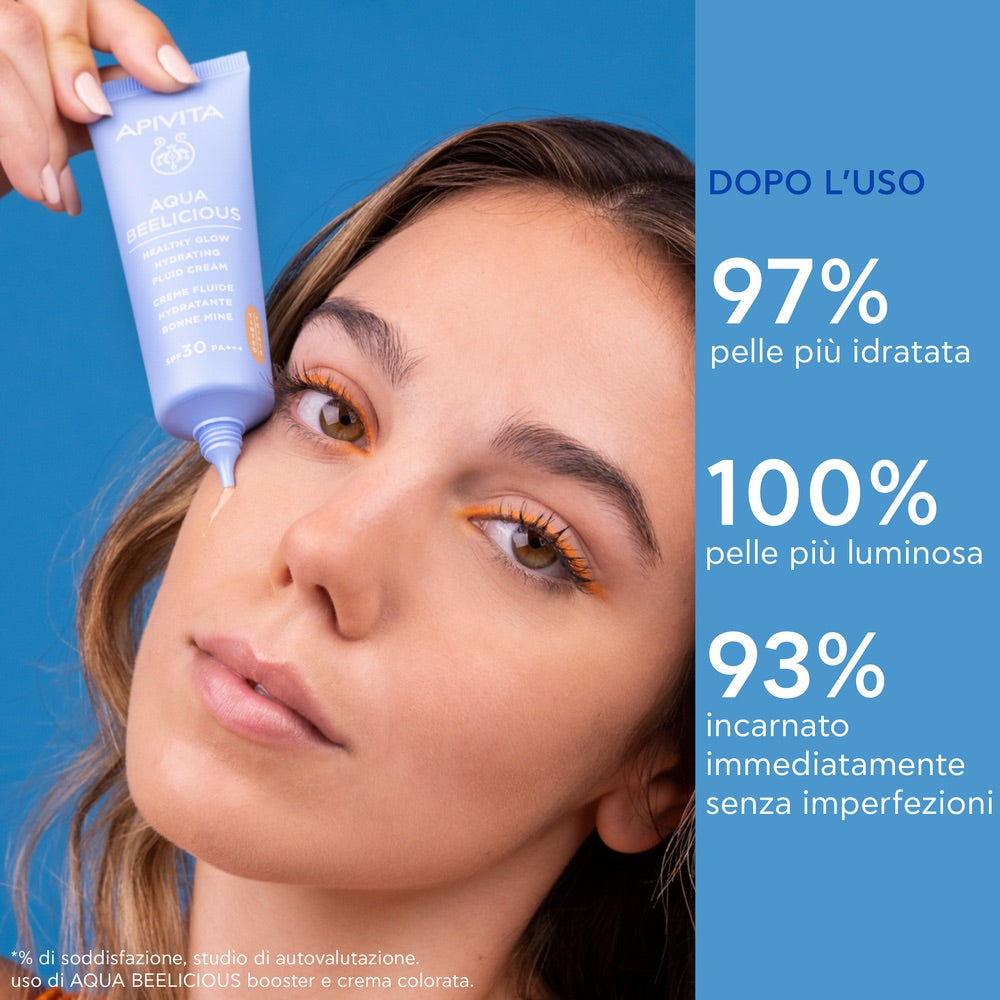 APIVITA Aqua Beelicious - Cremă hidratantă nuanțatoare Healthy Glow SPF30, 40ml