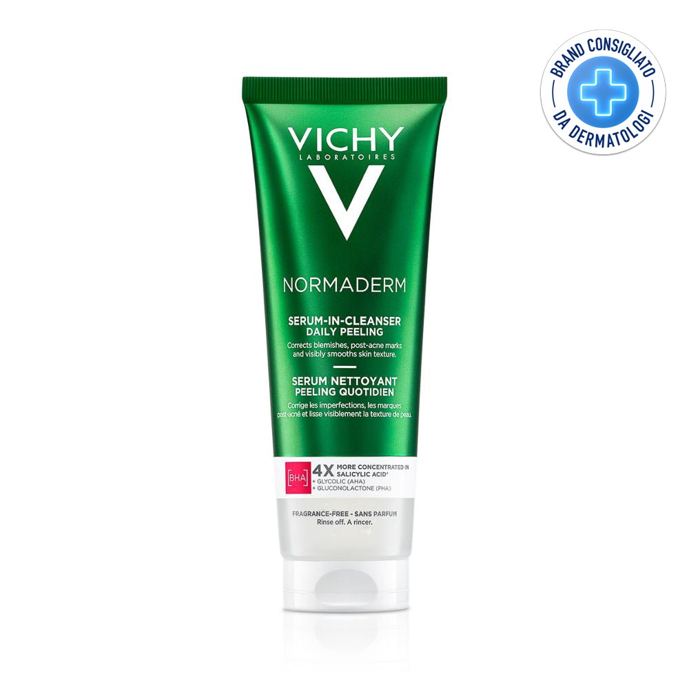 VICHY Normaderm – Gel-ser de curățare cu efect de peeling zilnic 125 ml
