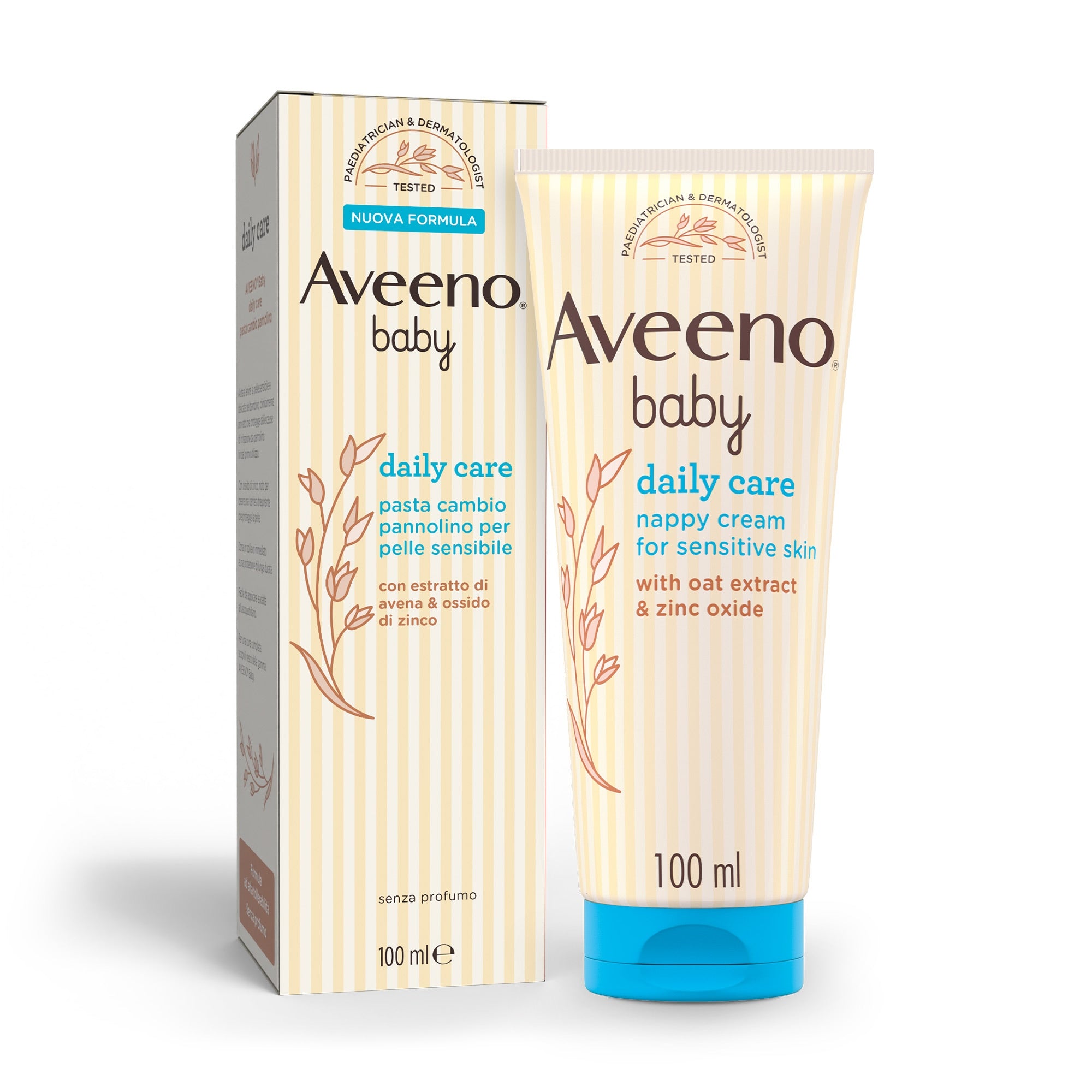AVEENO Baby Daily Care - Cremă pentru zona scutecului cu oxid de zinc și ovăz, 100 ml
