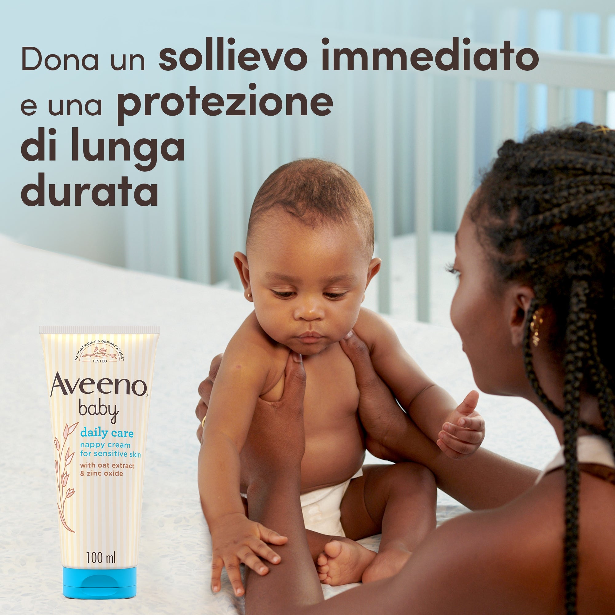 AVEENO Baby Daily Care - Cremă pentru zona scutecului cu oxid de zinc și ovăz, 100 ml