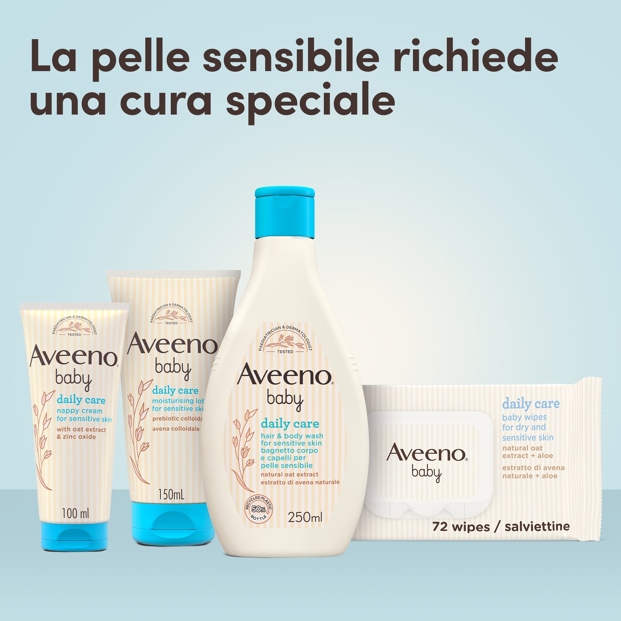 AVEENO Baby Daily Care - Cremă pentru zona scutecului cu oxid de zinc și ovăz, 100 ml