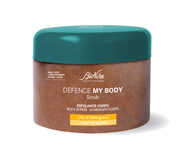 Scrub exfoliant pentru corp BIONIKE Defence My Body, cu ulei de migdale si ulei de rodie, 350ml