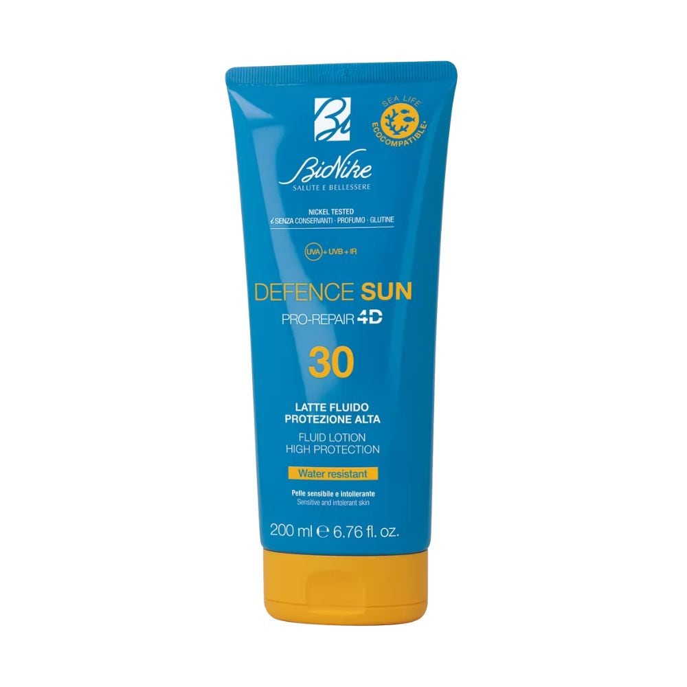BIONIKE Defence Sun - Latte Fluido Solare SPF30, 200ml, protectie in 4 dimensiuni, pentru piele sensibila