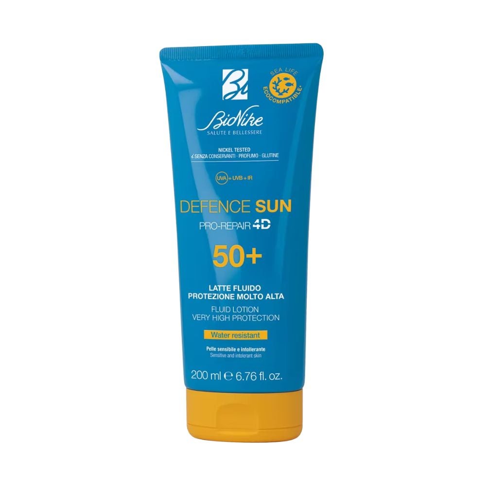 BIONIKE Defence Sun - Latte Fluido Solare SPF50+, 200ml, protectie foarte ridicata, pentru piele sensibila