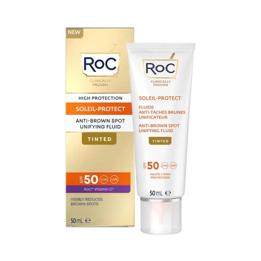 ROC Soleil Protect - Fluid facial nuanțator și uniformizant anti-pete SPF50+, 50ml