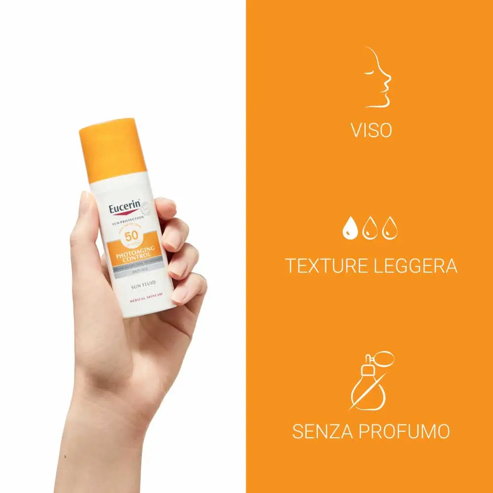 EUCERIN Sun Protection Fluid solar anti-îmbătrânire SPF50 pentru față 50 ml