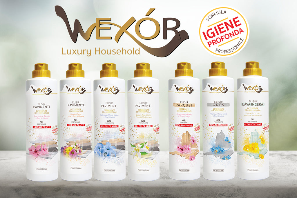 WEXOR Elisir Pavimenti Fiori d’Acqua, detergent gel parfumat pentru pardoseli, 750 ml