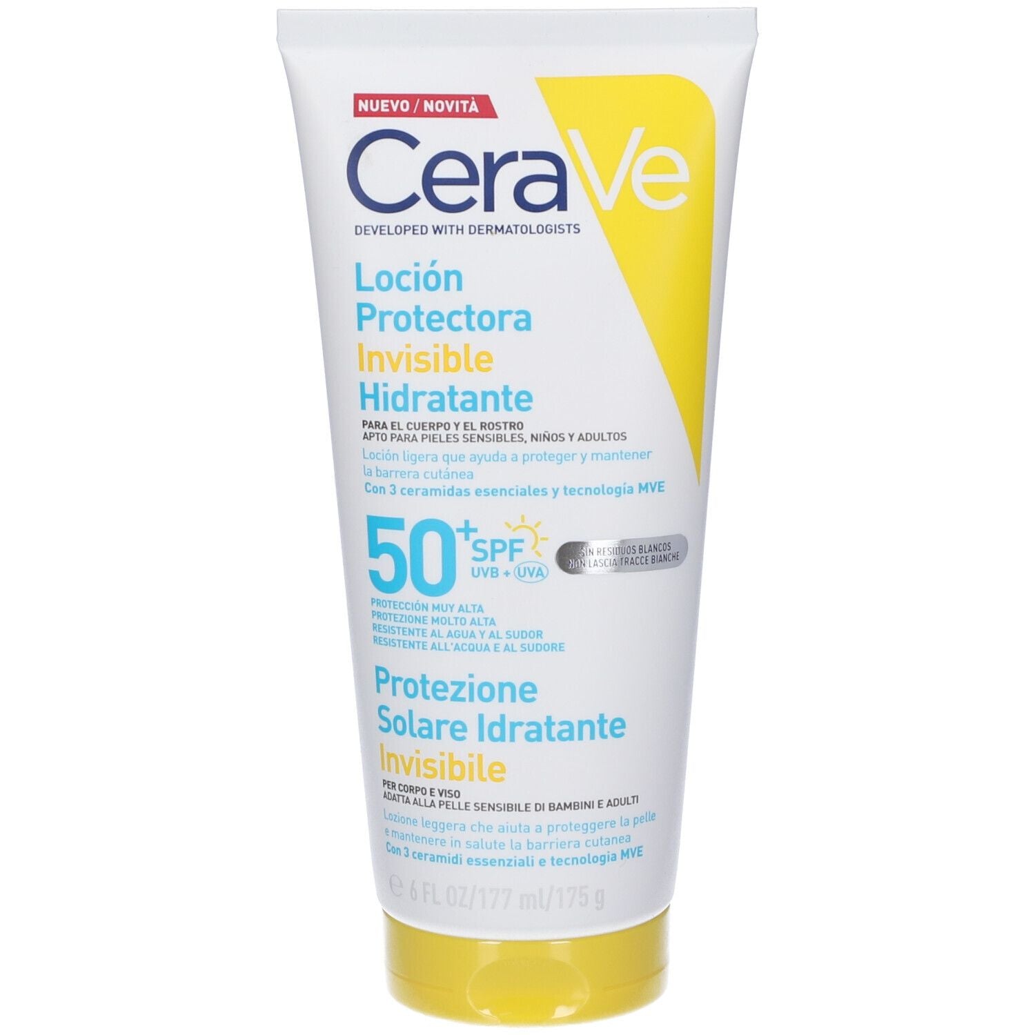CERAVE Lapte solar hidratant invizibil SPF50+, 177 ml