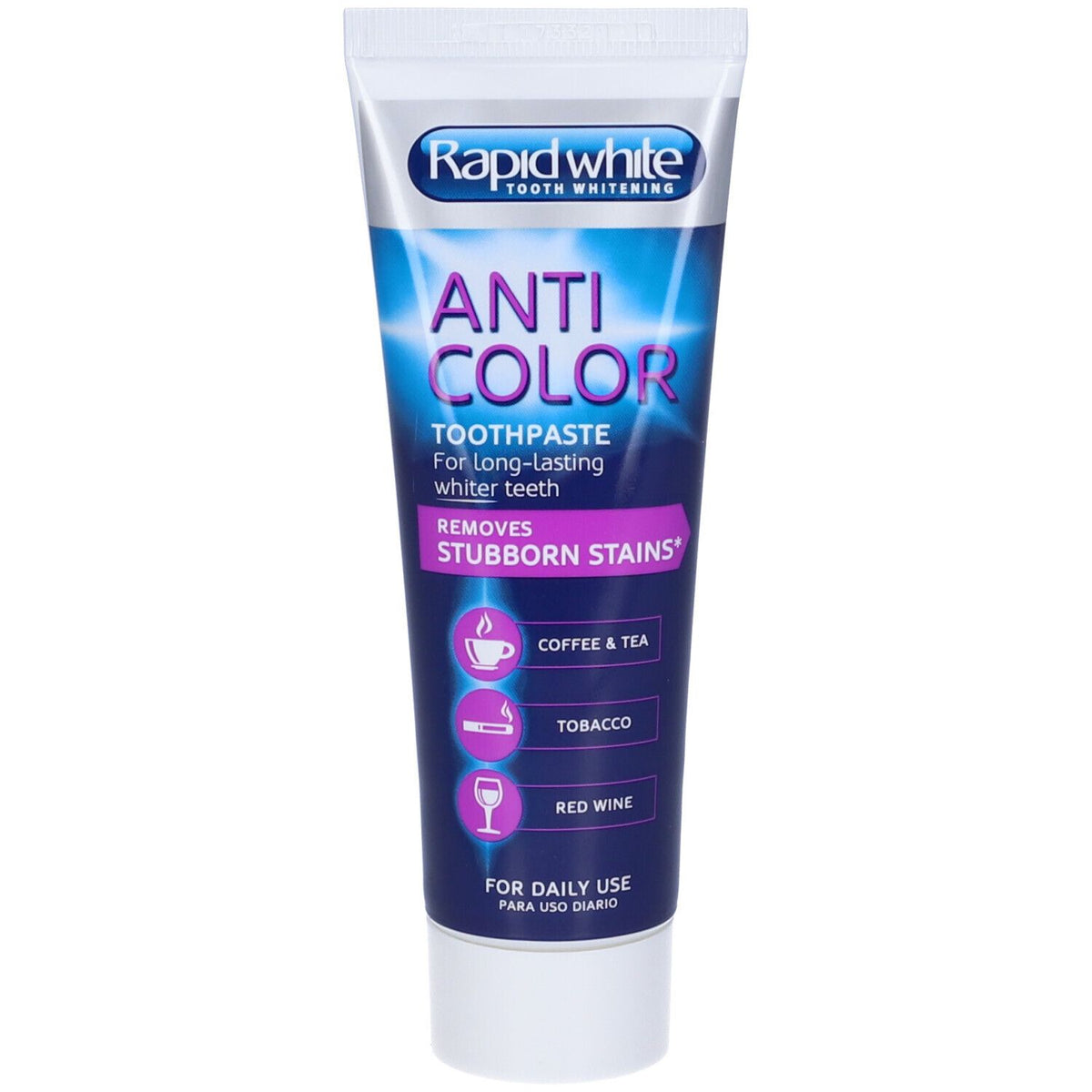 RAPID WHITE Anticolor – Pastă de dinți pentru albire, 2 x 75ml