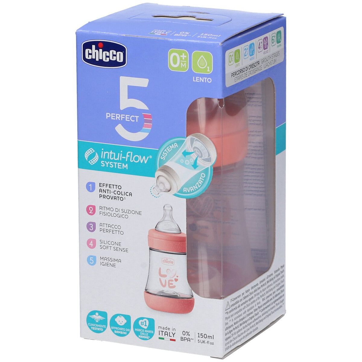CHICCO Bib P5 150Ml Slow Sil Girl, 150 ml