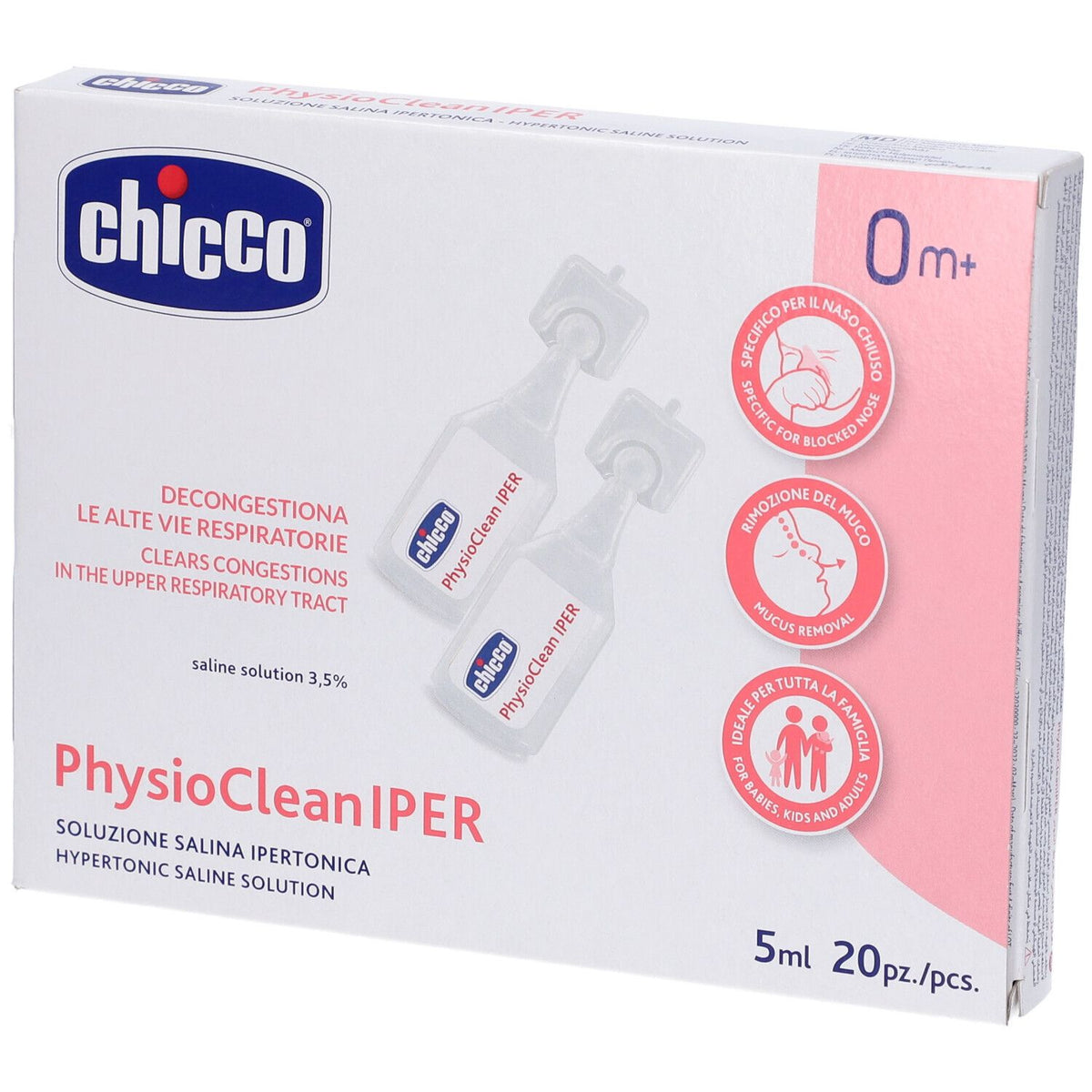 CHICCO Physioclean Iper Sol 20Buc. 5Ml, 5 ml