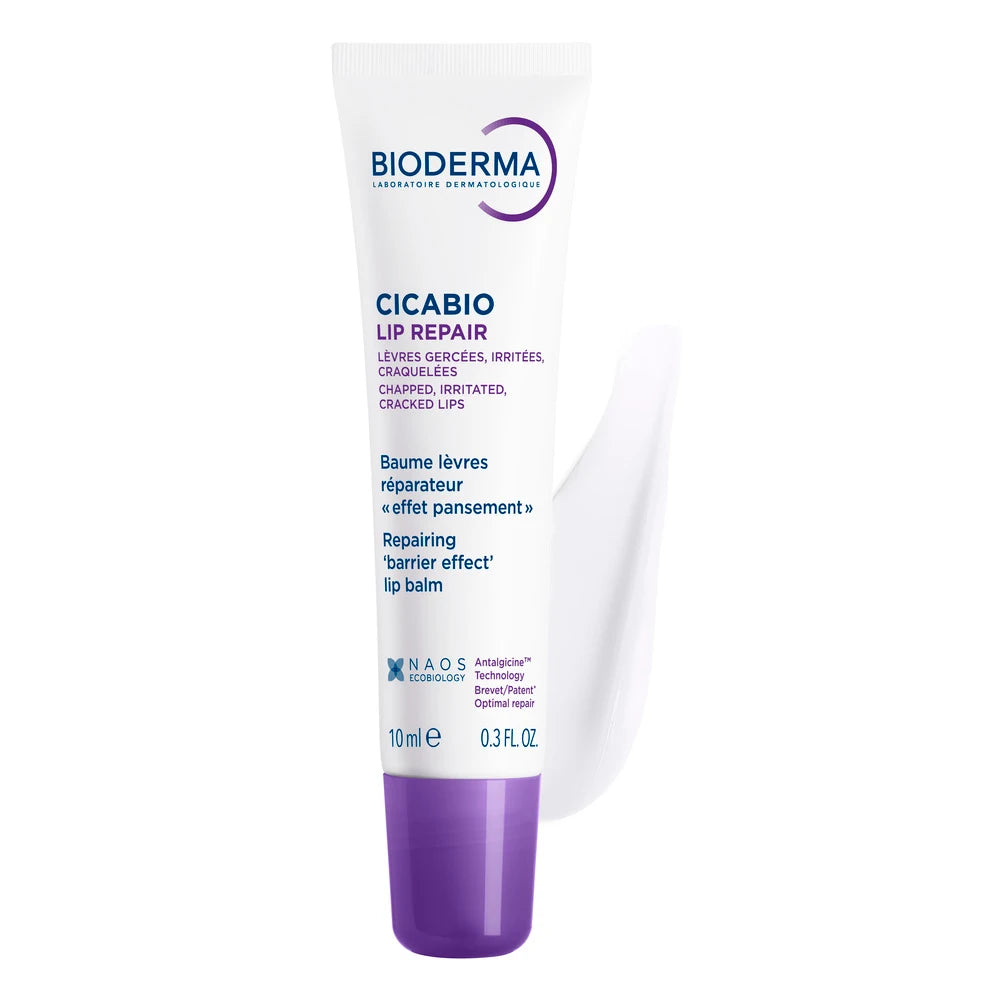 BIODERMA Cicabio Lip Repair Balsam reparator pentru buze uscate, crăpate și iritate, 10 ml