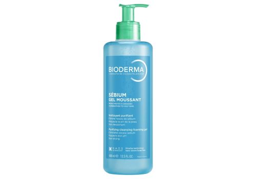 BIODERMA Sébium Gel Moussant Actif Gel de curățare purifiant pentru ten gras și acneic, 400 ml