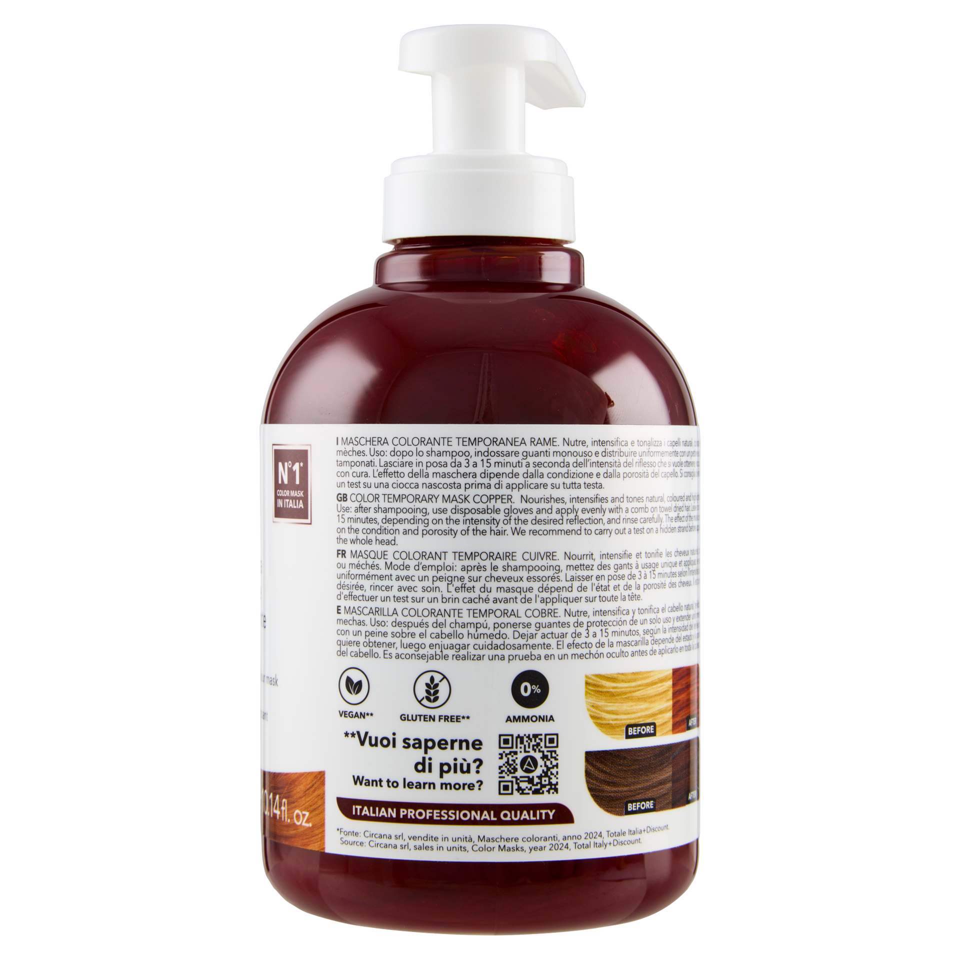 ALAMA S.O.S. Color&Go Mască nuanțatoare Cupru, 300 ml