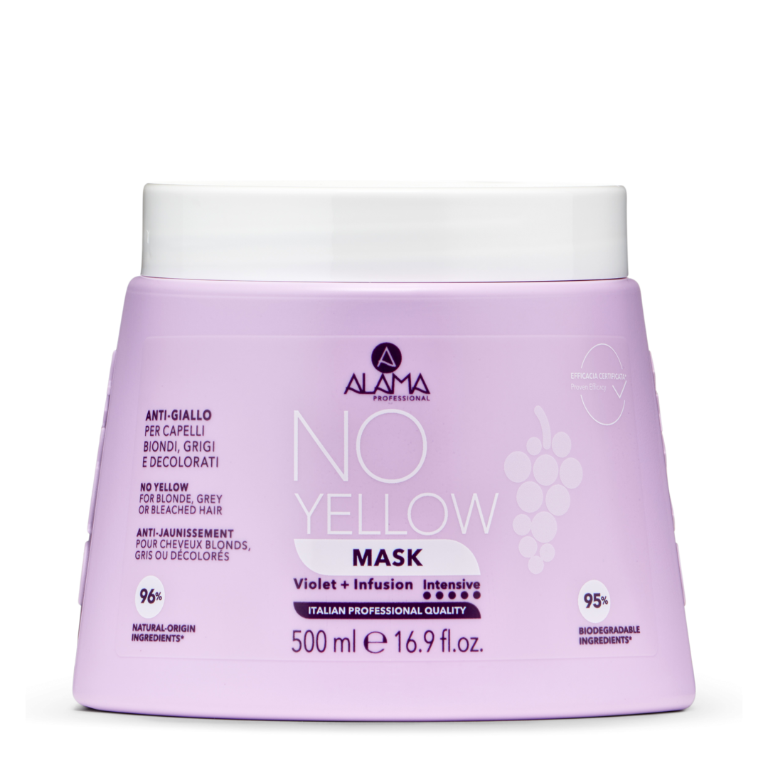 ALAMA No Yellow - Mască anti-îngălbenire pentru păr blond, gri și decolorat, 500 ml