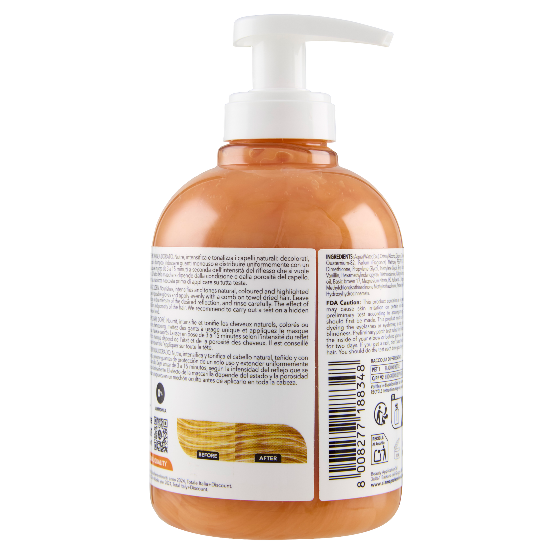 ALAMA S.O.S. Color&Go Mască nuanțatoare Auriu, 300 ml