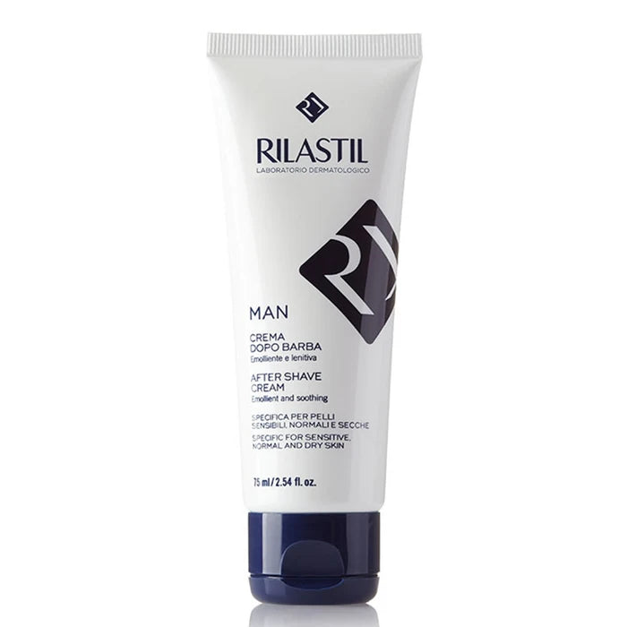 RILASTIL Man – Cremă aftershave pentru bărbați, piele sensibilă, normală și uscată, 75ml