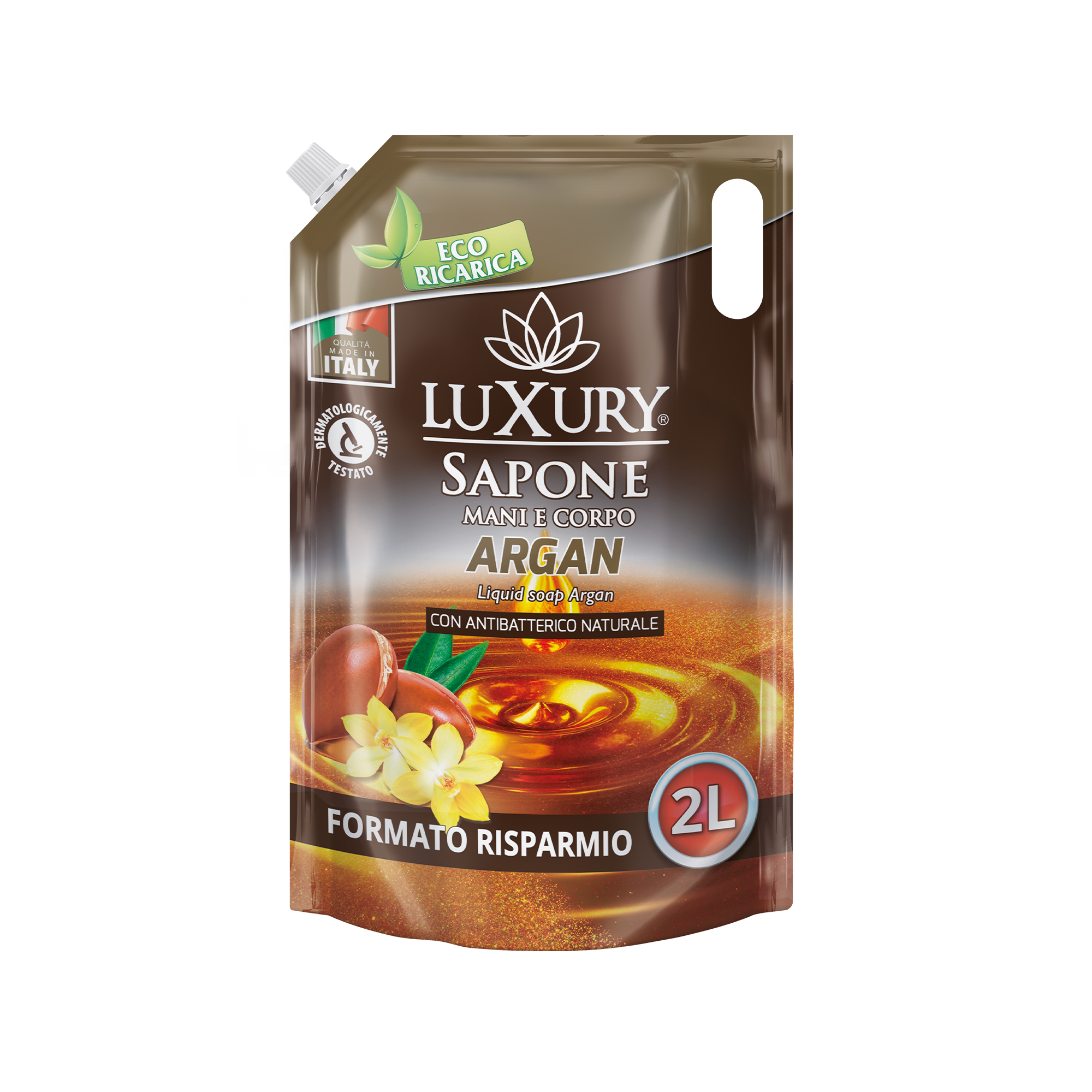 LUXURY Rezervă săpun lichid cu argan, 2000 ml