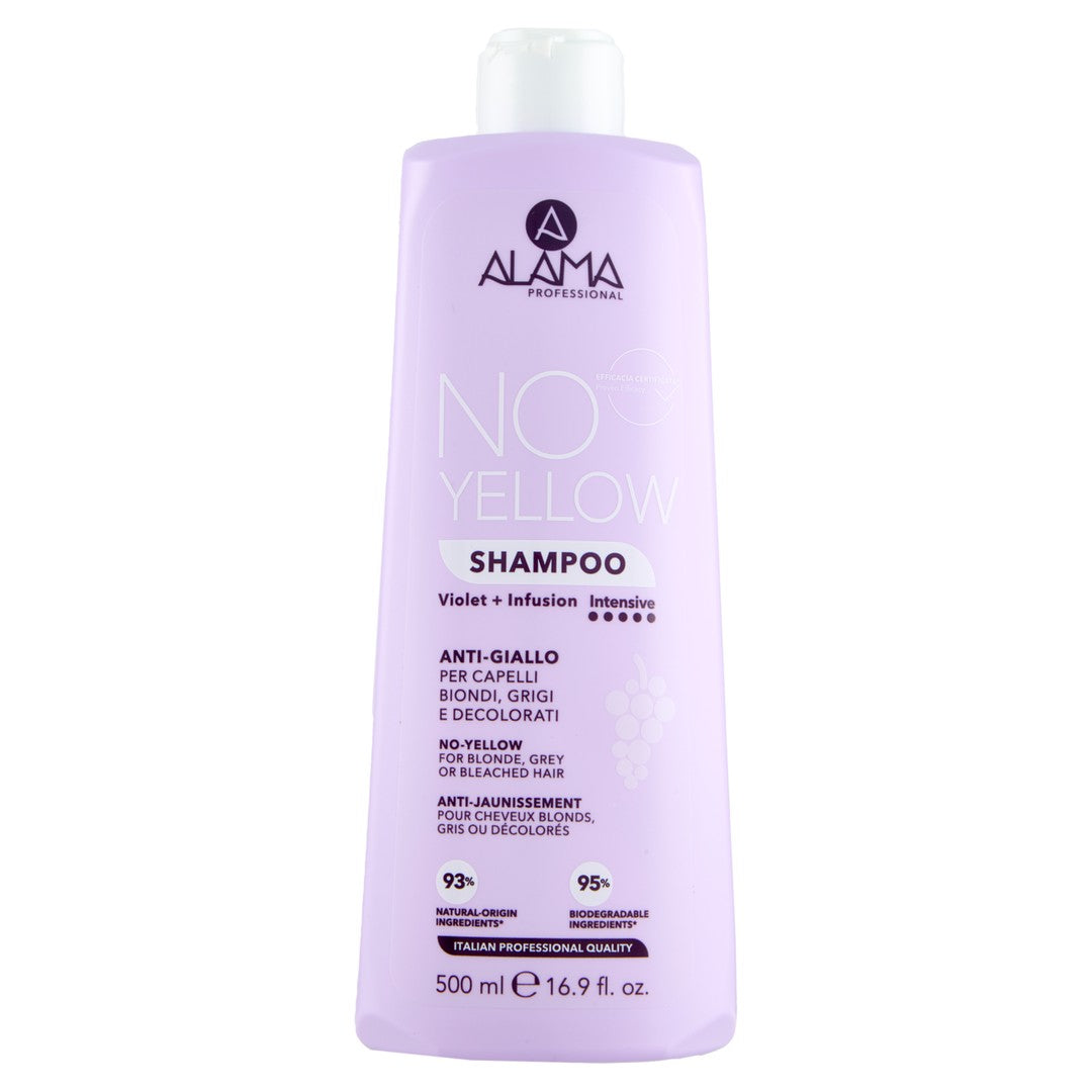 ALAMA No-Yellow Șampon anti-galben pentru păr blond, gri sau decolorat, 500 ml