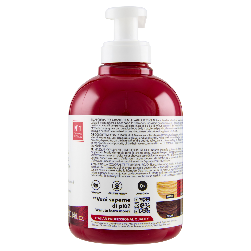 ALAMA S.O.S. Color&Go Mască nuanțatoare Roșu, 300 ml