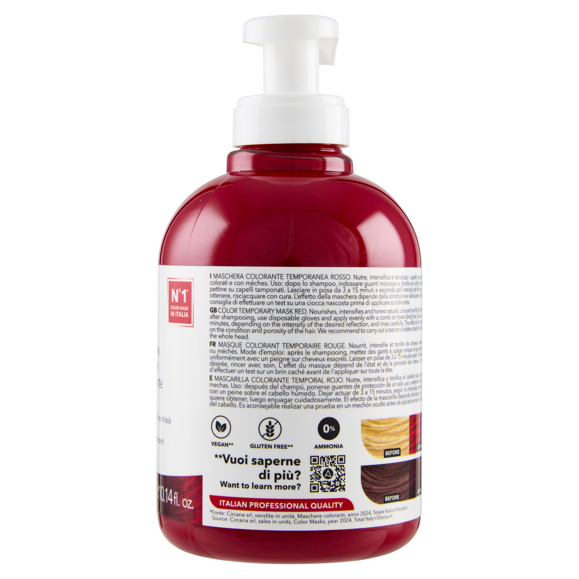 ALAMA S.O.S. Color&Go Mască nuanțatoare Roșu, 300 ml