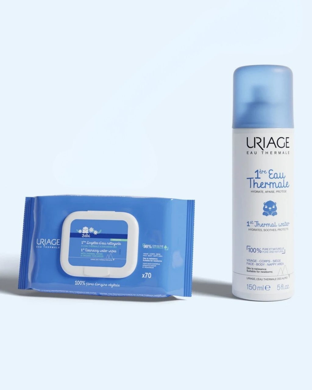 Uriage Bébé – Șervețele umede delicate 1ère Eau Nettoyante, 70 bucăți