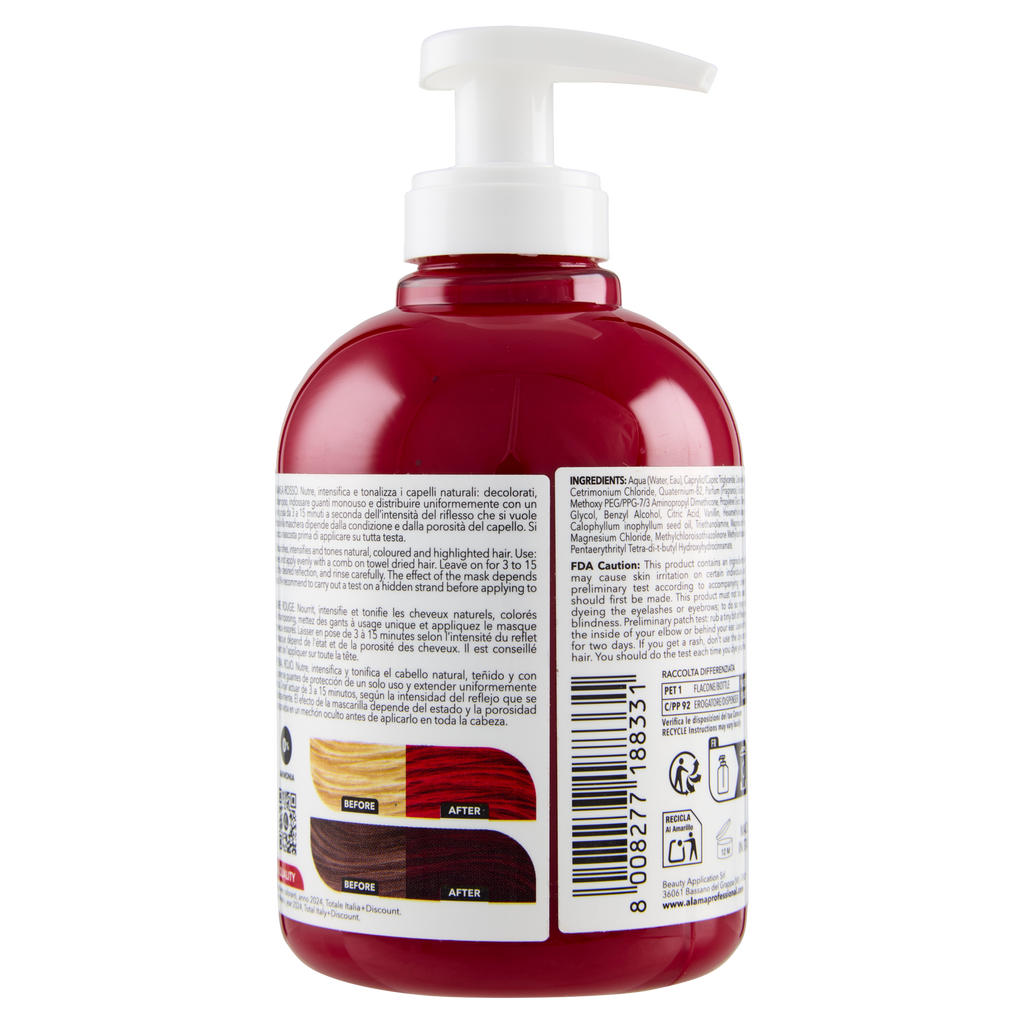 ALAMA S.O.S. Color&Go Mască nuanțatoare Roșu, 300 ml
