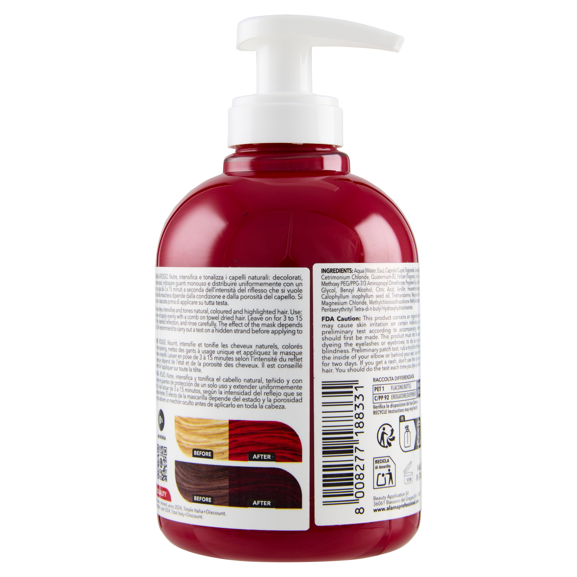 ALAMA S.O.S. Color&Go Mască nuanțatoare Roșu, 300 ml